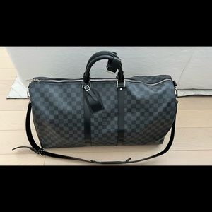 LOUIS VUITTON 2014 Damier Graphite Keepall Bandoulière 55
